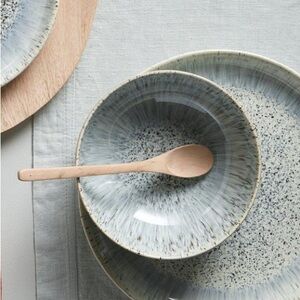 Denby Halo Speckle Rice Bowls, Oven Safe Stoneware, Made in England, Set of 2.